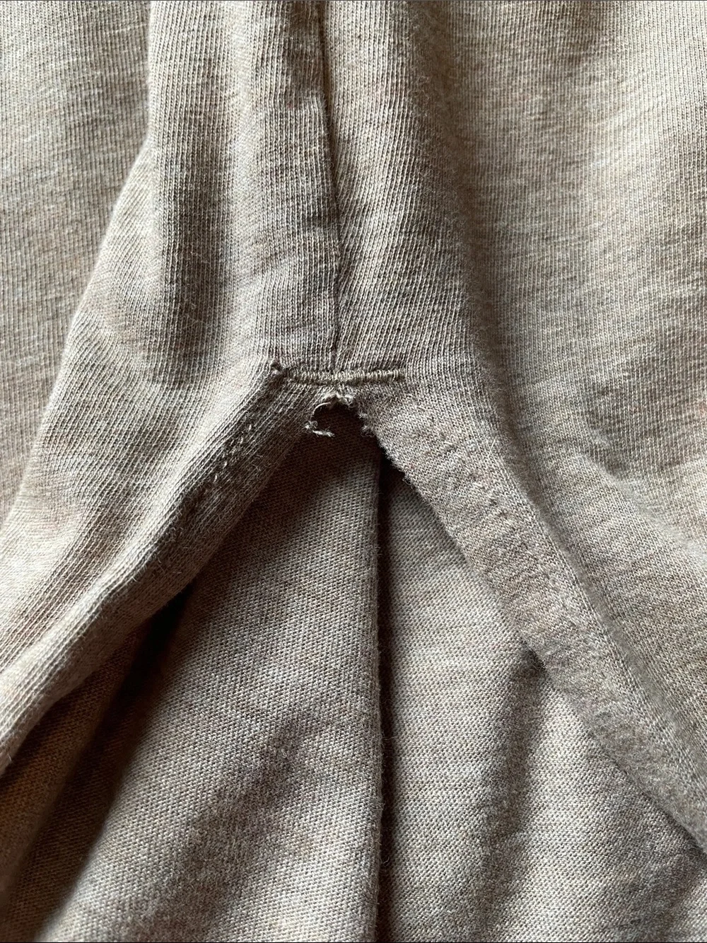 Pact Softspun Tank Midi Dress One Side Slit Organic Cotton Oatmeal Size Large